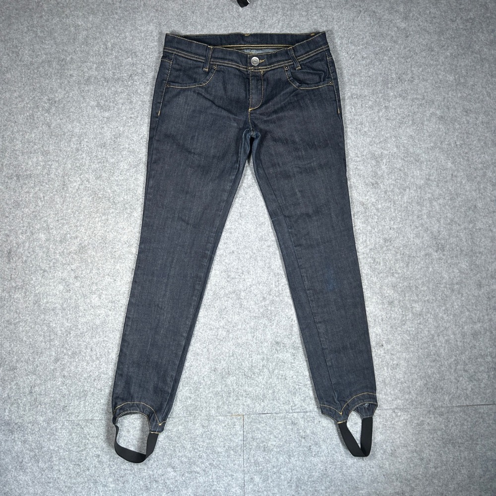 United Colors of Benetton denim stirrup pants Women Large Dark Blue Skinny
